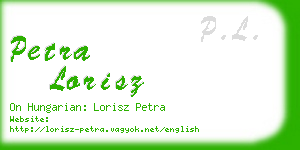 petra lorisz business card